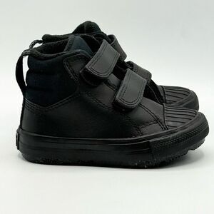 Converse All Star Leather Black Berkshire Boot Easy On NWOB - Toddler US 7